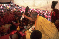 Dilgo Khyentse Rinpoche giving empowerments in Tibet